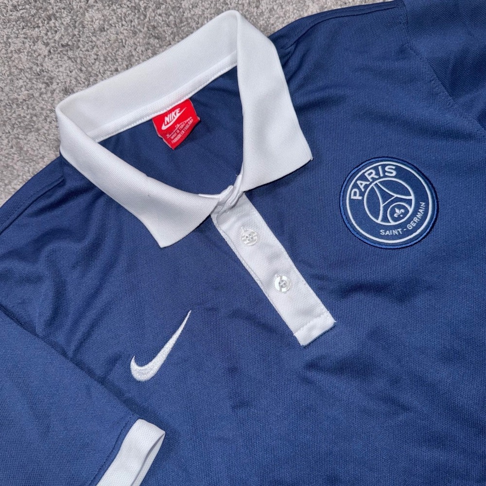 Paris Saint-Germain Nike Polo Women Sporty Mesh Navy Blue Medium EXCELLENT